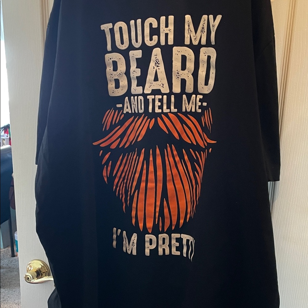 Touch My Beard Graphic Short Sleeve Tee - Black 4x